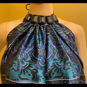 Beautiful Beach Blue Satin Dress.